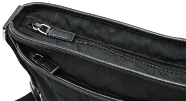 12041459 5 Prada Diagonal Nylon Leather Shoulder Bag Nero Black