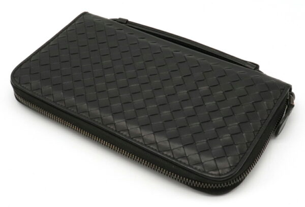 12041460 1 Bottega Veneta Intrecciato Calf Leather Travel Case Black