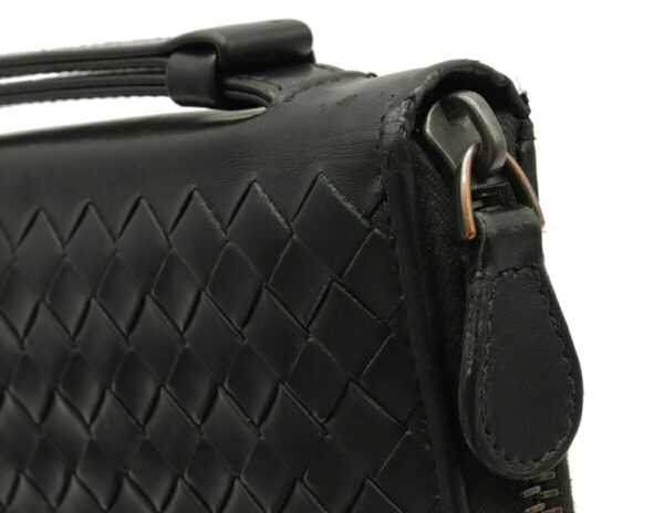 12041460 7 Bottega Veneta Intrecciato Calf Leather Travel Case Black