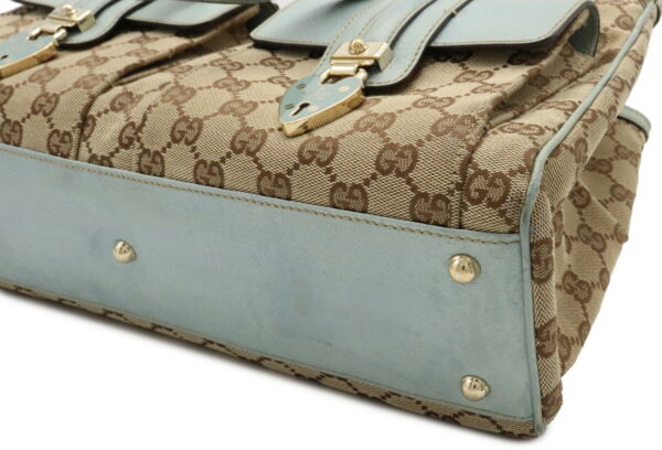 12041506 2 Gucci GG Heart Cadena Tote Bag Leather Khaki Beige