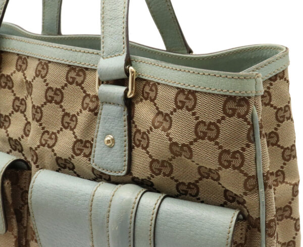 12041506 6 Gucci GG Heart Cadena Tote Bag Leather Khaki Beige