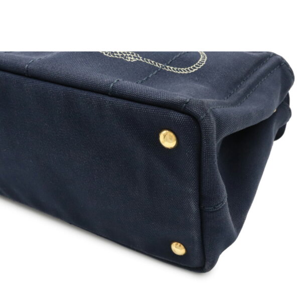 12050075 3 Prada Canapa 2WAY Canvas Tote Bag Baltico Navy