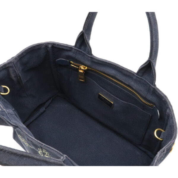 12050075 4 Prada Canapa 2WAY Canvas Tote Bag Baltico Navy