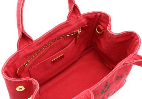 12050337 4 Prada Canapa 2WAY Tote Bag Red