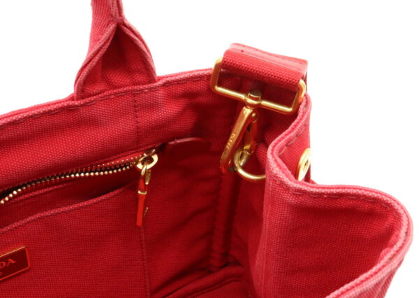 12050337 5 Prada Canapa 2WAY Tote Bag Red