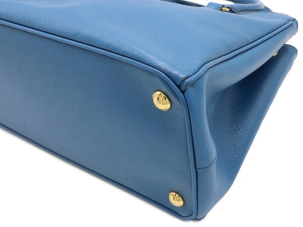 12050375 2 Prada Saffiano Lux Galleria 2WAY Leather Handbag Cobalto Blue