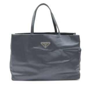 12050378 Prada Leather Tote Bag Blue