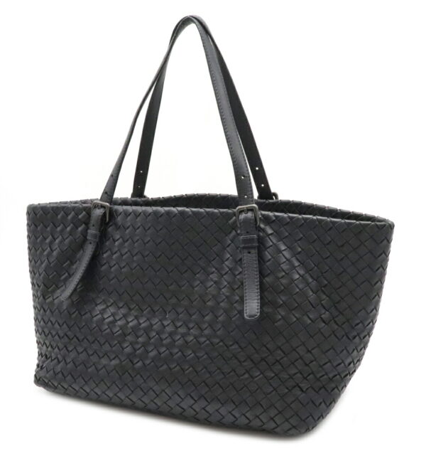 12050564 1 Bottega Veneta Intrecciato Tote Bag Shoulder Bag Leather Navy Black