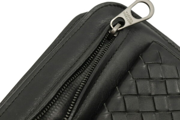 12050578 7 Bottega Veneta Intrecciato Travel Case Bag Calf Leather Black