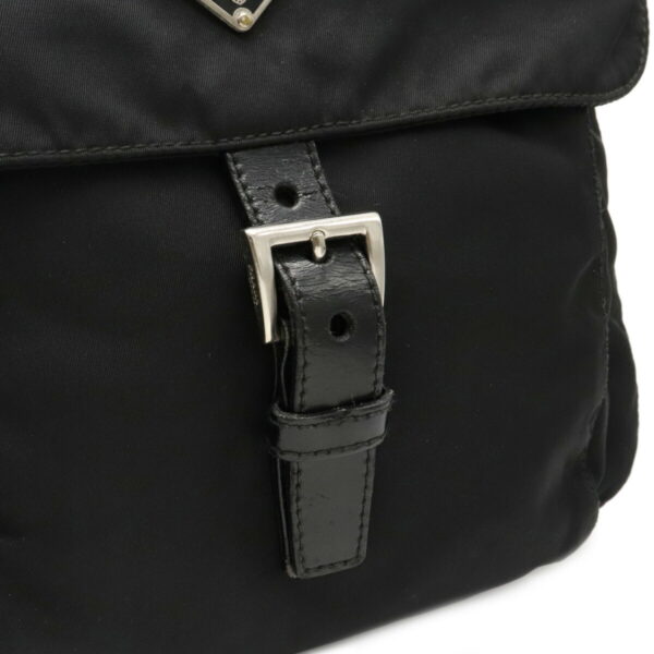 12050959 7 Prada Nylon Leather Shoulder Bag Nero Black