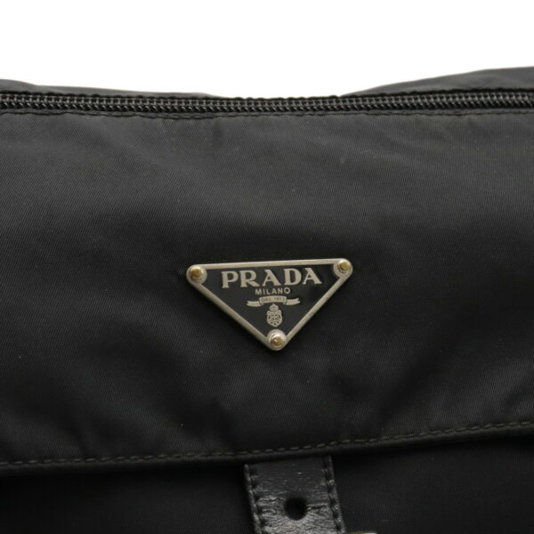 12050959 8 Prada Nylon Leather Shoulder Bag Nero Black