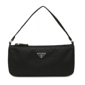 12050996 Prada Black Faux Fur Fabric Tote