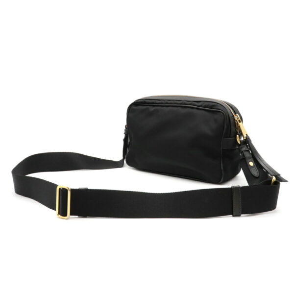 12051008 1 Prada 2WAY Nylon Leather Pochette Nero Black