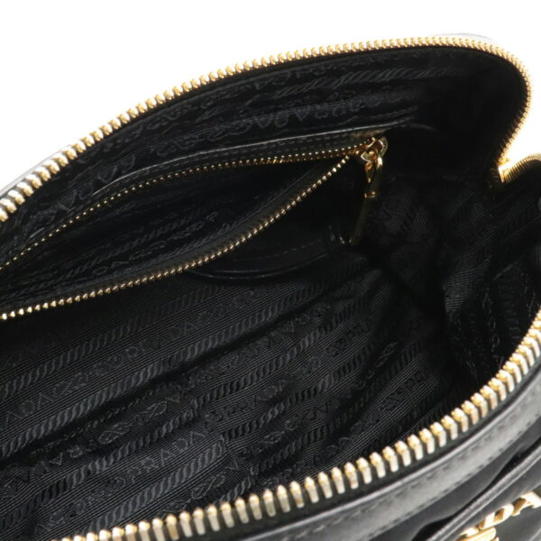 12051008 4 Prada 2WAY Nylon Leather Pochette Nero Black