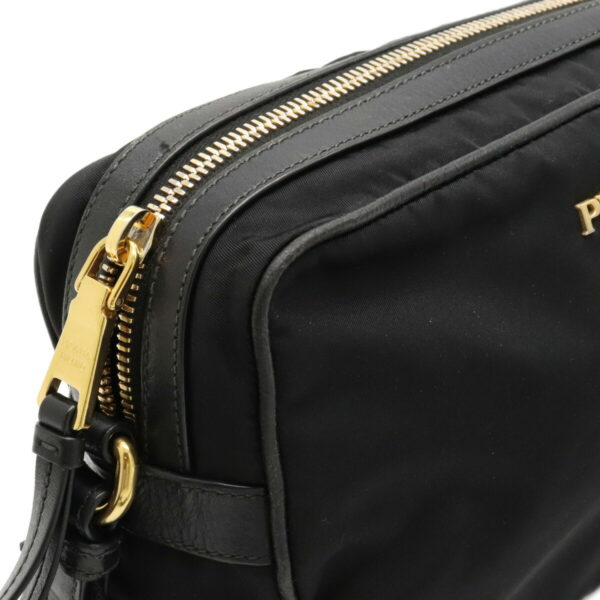 12051008 5 Prada 2WAY Nylon Leather Pochette Nero Black