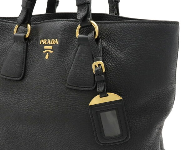 12051142 6 Prada Leather Tote Bag Nero Black