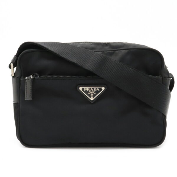 12051229 Prada Crossbody Nylon Leather Shoulder Bag Nero Black