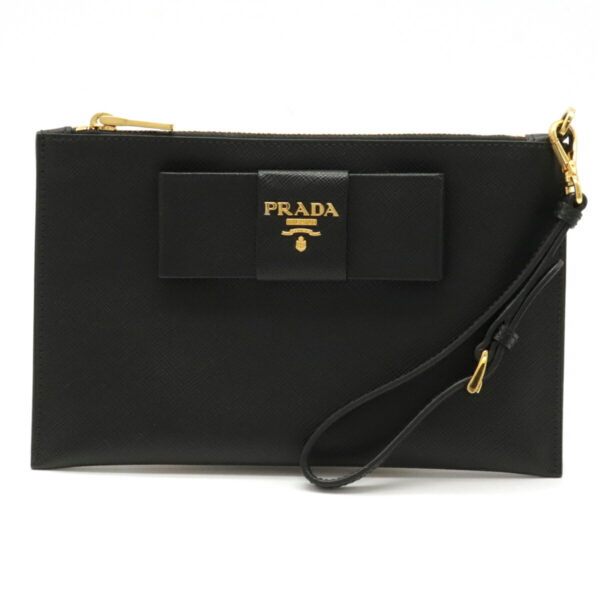 12060097 Prada Leather Multi Pouch Nero Black