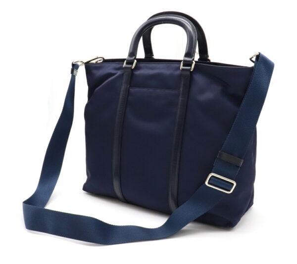 12060358 1 Prada 2WAY Nylon Leather Shoulder Bag Baltico Navy