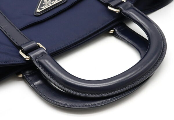 12060358 3 Prada 2WAY Nylon Leather Shoulder Bag Baltico Navy