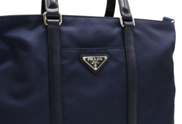 12060358 7 Prada 2WAY Nylon Leather Shoulder Bag Baltico Navy