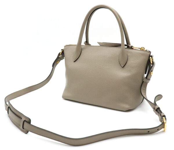 12060399 1 Prada Vit Daino 2WAY Leather Shoulder Bag Argilla Gray