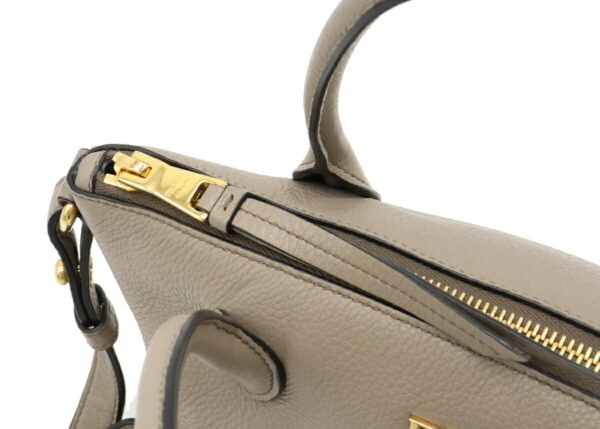 12060399 5 Prada Vit Daino 2WAY Leather Shoulder Bag Argilla Gray