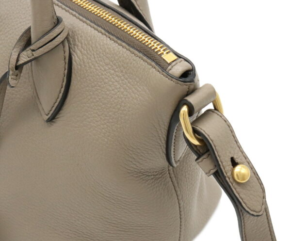 12060399 7 Prada Vit Daino 2WAY Leather Shoulder Bag Argilla Gray