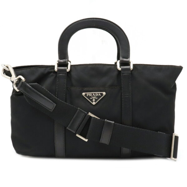 12060423 Prada Mini 2WAY Nylon Leather Shoulder Bag Nero Black