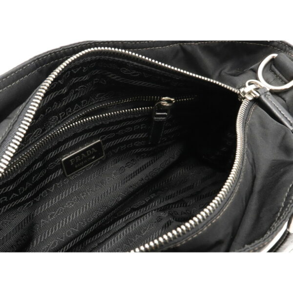 12060423 4 Prada Mini 2WAY Nylon Leather Shoulder Bag Nero Black