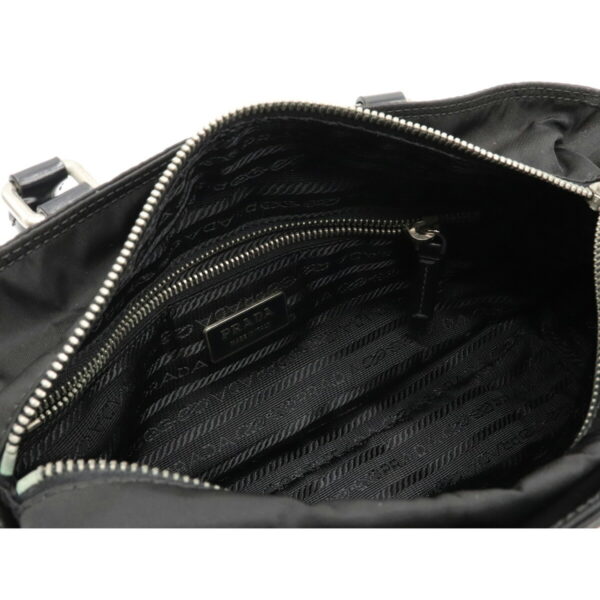 12060491 4 Prada Logo 2WAY Nylon Leather Shoulder Bag Nero Black