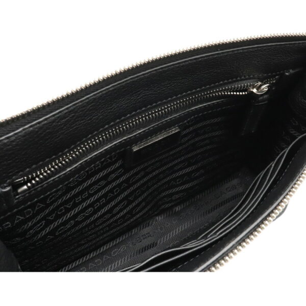 12060615 4 Prada Leather Clutch Bag Nero Black