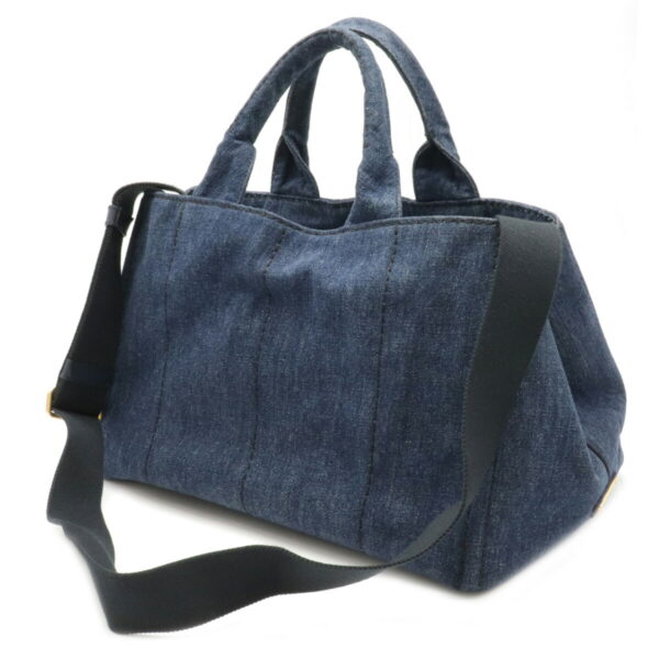 12061023 1 Prada Canapa 2WAY Denim Tote Bag Avio Blue