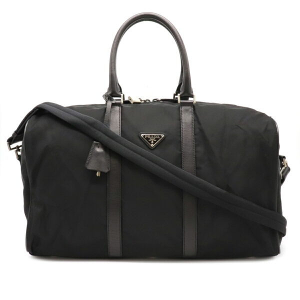 12061024 Prada 2WAY Nylon Leather Bag Nero Black