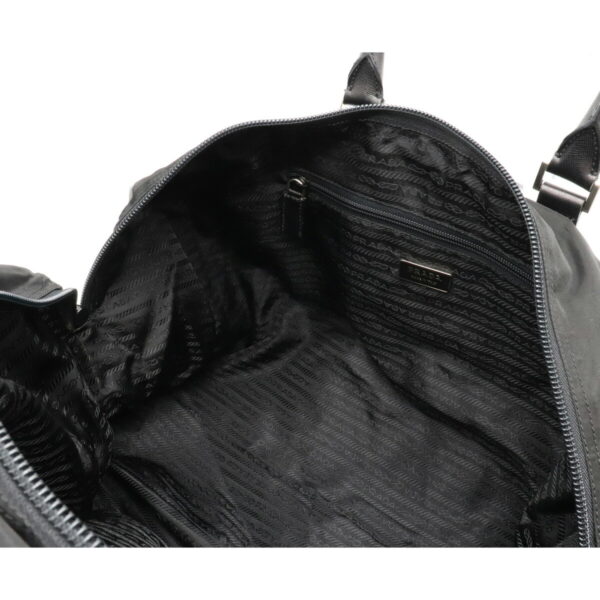 12061024 4 Prada 2WAY Nylon Leather Bag Nero Black