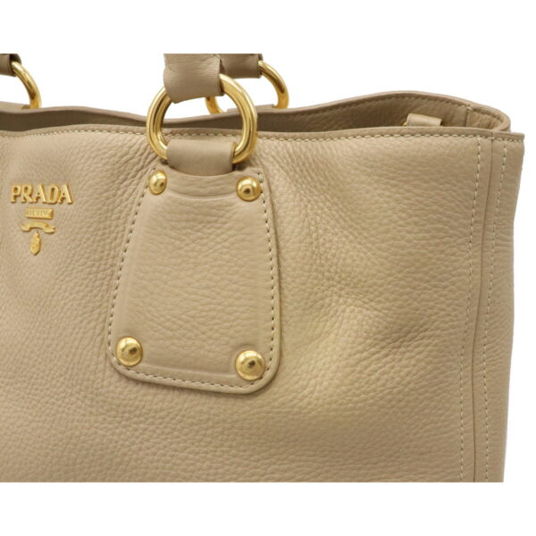 12061111 5 Prada Vit Daino 2WAY Leather Tote Bag Sabbia Beige