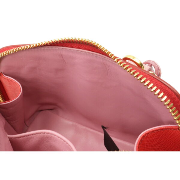 12061135 5 Prada Mini Promenade 2WAY Croco Leather Handbag Red Pink