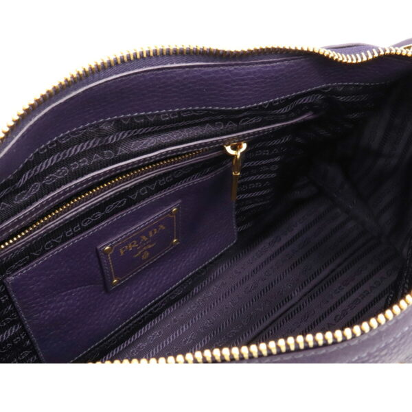 12061186 4 Prada Vit Daino 2WAY Leather Tote Bag Uva Purple