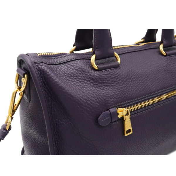 12061186 7 Prada Vit Daino 2WAY Leather Tote Bag Uva Purple