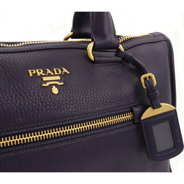 12061186 8 Prada Vit Daino 2WAY Leather Tote Bag Uva Purple