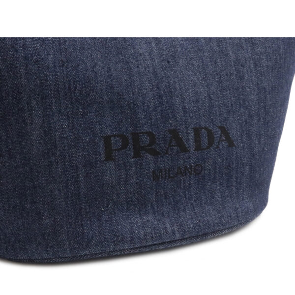 12061187 7 Prada 2WAY Denim Leather Shoulder Bag Blue Nero