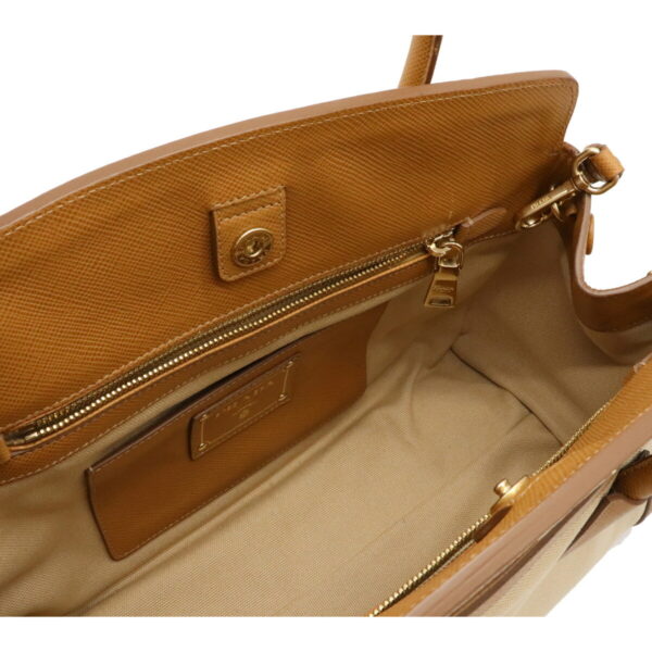 12070123 4 Prada 2WAY Leather Tote Bag Corda Caramel