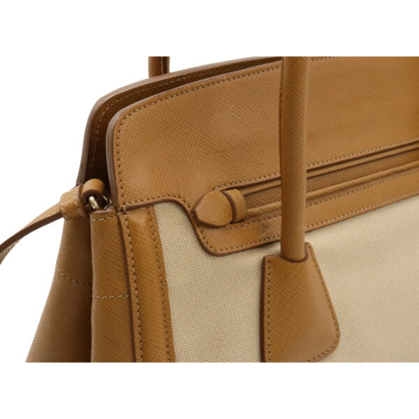 12070123 7 Prada 2WAY Leather Tote Bag Corda Caramel