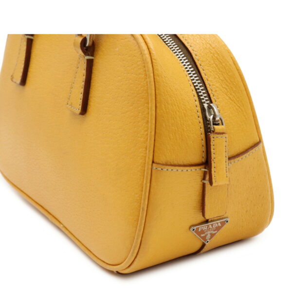 12070156 5 Prada Mini Embossed Leather Handbag Yellow