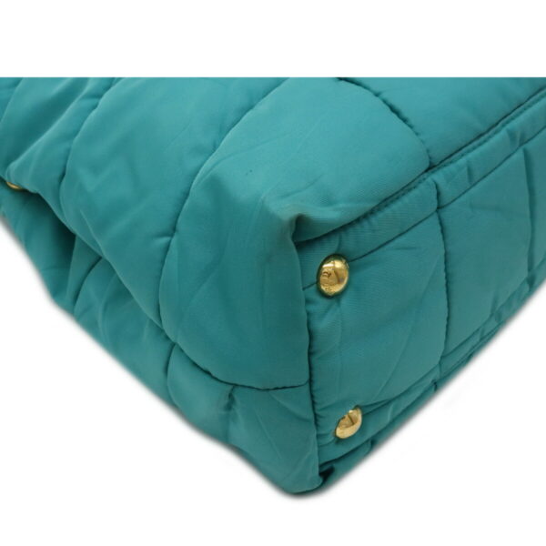 12070325 2 Prada Tessuto Bomber 2WAY Nylon Patent Handbag Emerald Green