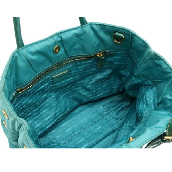 12070325 4 Prada Tessuto Bomber 2WAY Nylon Patent Handbag Emerald Green