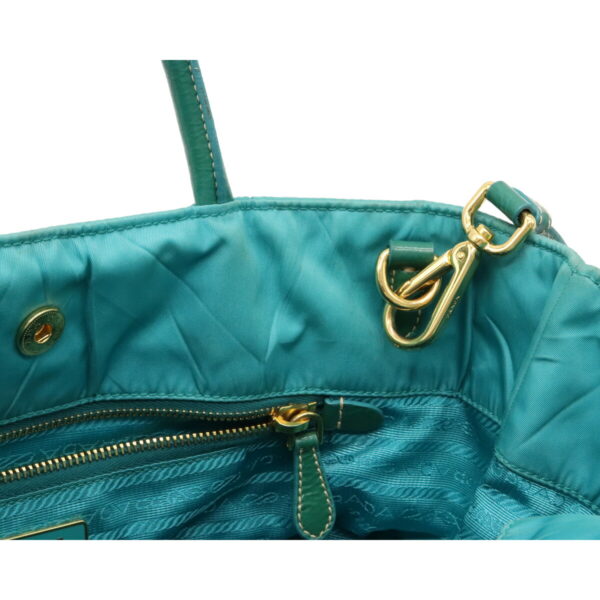 12070325 5 Prada Tessuto Bomber 2WAY Nylon Patent Handbag Emerald Green