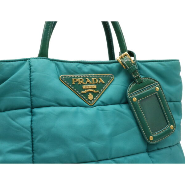 12070325 7 Prada Tessuto Bomber 2WAY Nylon Patent Handbag Emerald Green