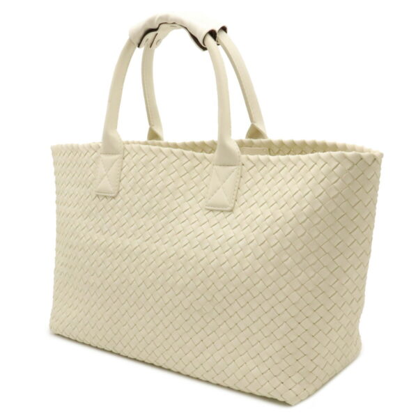 12070416 1 Bottega Veneta Intrecciato Cabas MM Tote Bag Leather White