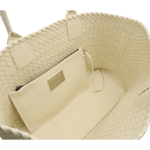 12070416 4 Bottega Veneta Intrecciato Cabas MM Tote Bag Leather White